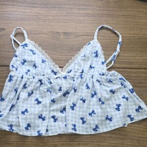 Blue Bow Top